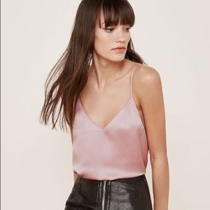 Reformation pink silk camisole XS